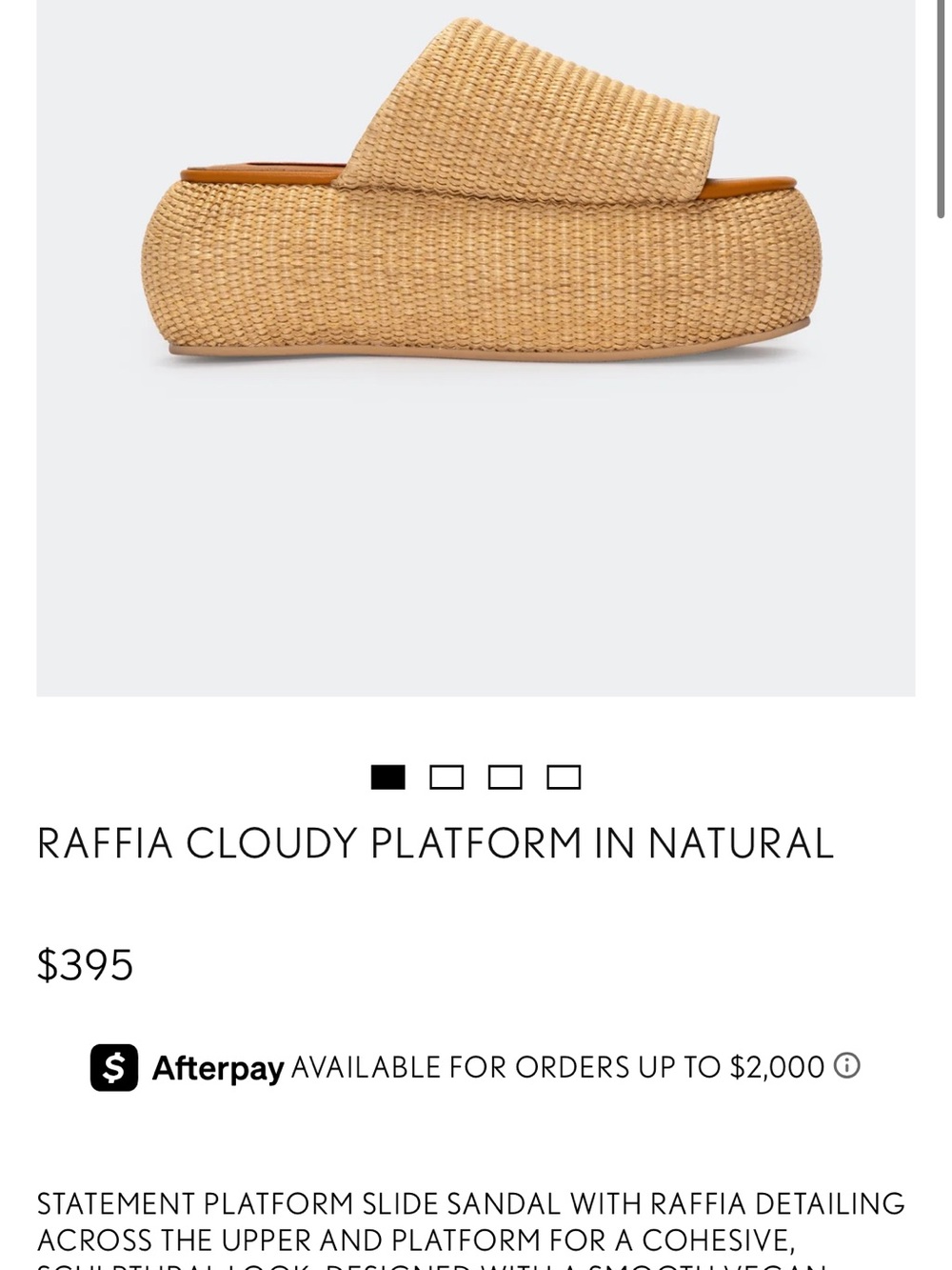 Simon Miller Beige Straw Platform Slide - Picture 5 of 5